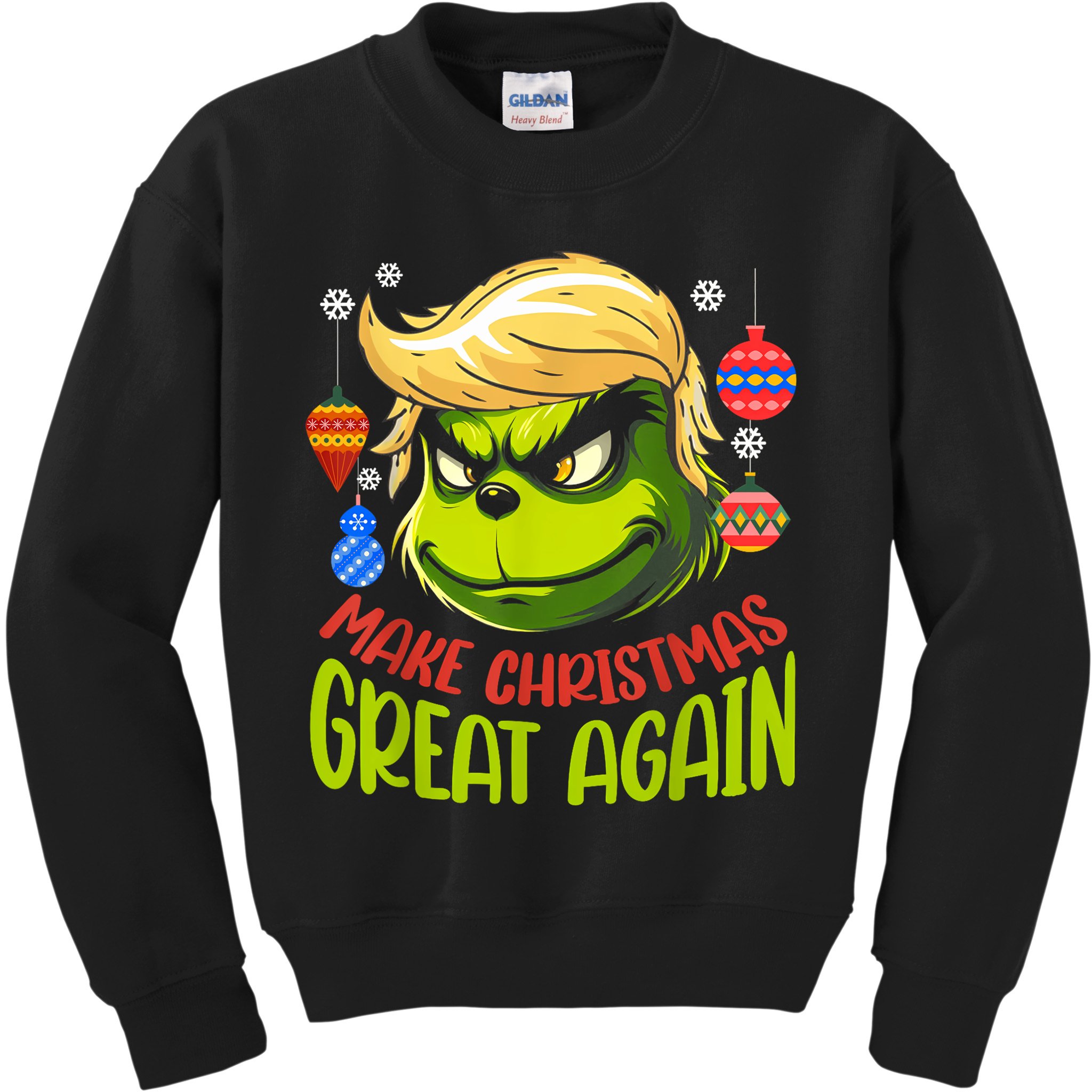 Make Christmas Great Again Donald Trump Xmas Funny Gift Kids Sweatshirt