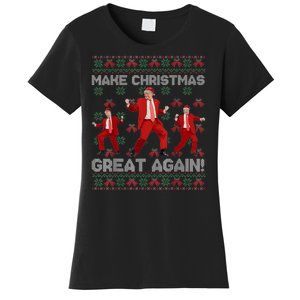 Make Christmas Great Again Santa Trump Dance Ugly Sweater Women's T-Shirt