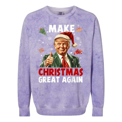 Make Christmas Great Again Santa Funny Trump Xmas Pajamas Colorblast Crewneck Sweatshirt