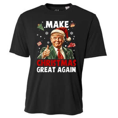 Make Christmas Great Again Santa Funny Trump Xmas Pajamas Cooling Performance Crew T-Shirt