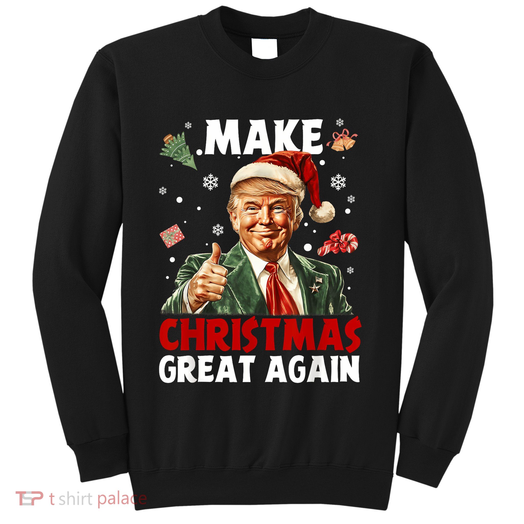 Make Christmas Great Again Santa Funny Trump Xmas Pajamas Sweatshirt