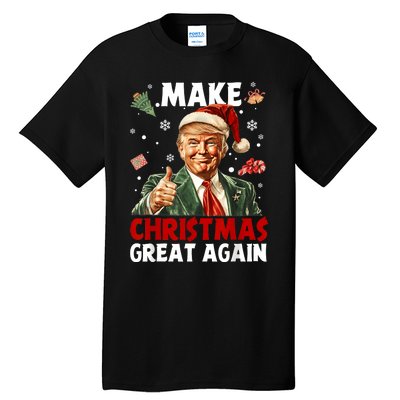 Make Christmas Great Again Santa Funny Trump Xmas Pajamas Tall T-Shirt