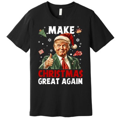 Make Christmas Great Again Santa Funny Trump Xmas Pajamas Premium T-Shirt