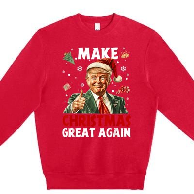 Make Christmas Great Again Santa Funny Trump Xmas Pajamas Premium Crewneck Sweatshirt