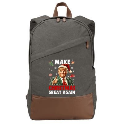 Make Christmas Great Again Santa Funny Trump Xmas Pajamas Cotton Canvas Backpack