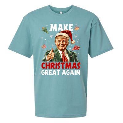 Make Christmas Great Again Santa Funny Trump Xmas Pajamas Sueded Cloud Jersey T-Shirt