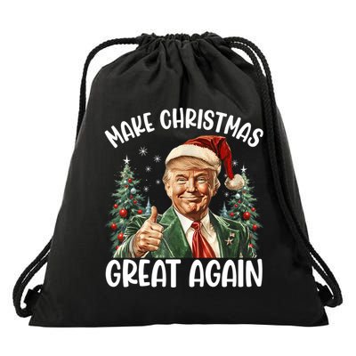 Make Christmas Great Again Donald Trump Funny Holiday Drawstring Bag