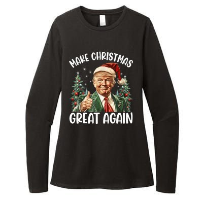 Make Christmas Great Again Donald Trump Funny Holiday Womens CVC Long Sleeve Shirt