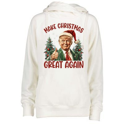 Make Christmas Great Again Donald Trump Funny Holiday Womens Funnel Neck Pullover Hood