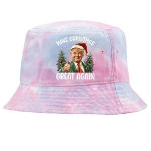 Make Christmas Great Again Donald Trump Funny Holiday Tie-Dyed Bucket Hat