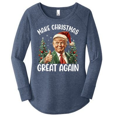 Make Christmas Great Again Donald Trump Funny Holiday Women's Perfect Tri Tunic Long Sleeve Shirt