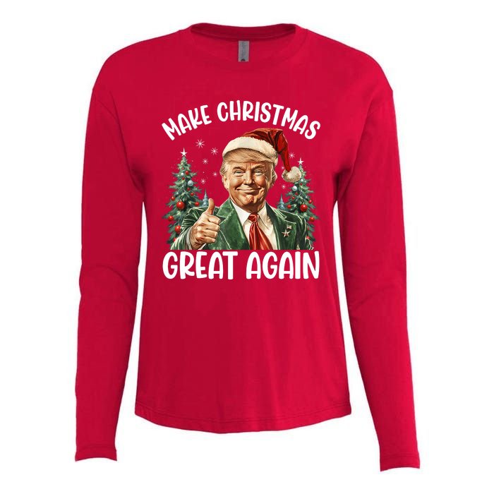 Make Christmas Great Again Donald Trump Funny Holiday Womens Cotton Relaxed Long Sleeve T-Shirt