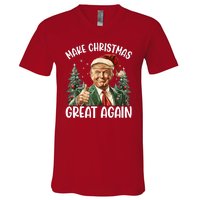 Make Christmas Great Again Donald Trump Funny Holiday V-Neck T-Shirt