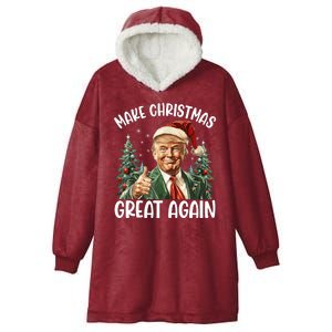 Make Christmas Great Again Donald Trump Funny Holiday Hooded Wearable Blanket