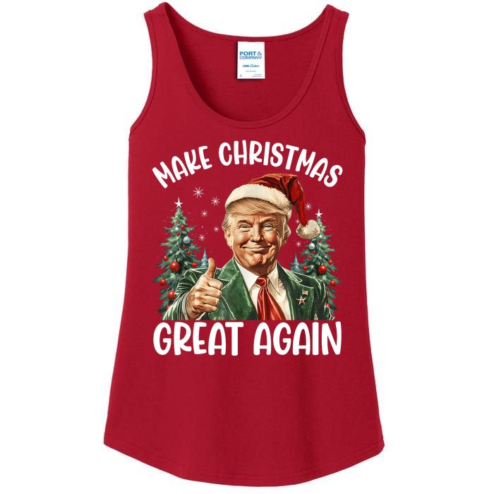 Make Christmas Great Again Donald Trump Funny Holiday Ladies Essential Tank