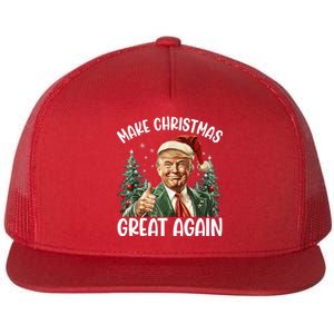 Make Christmas Great Again Donald Trump Funny Holiday Flat Bill Trucker Hat