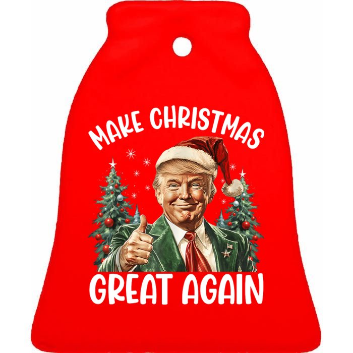 Make Christmas Great Again Donald Trump Funny Holiday Ceramic Bell Ornament