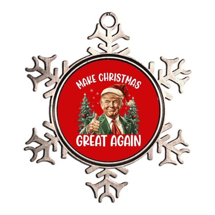 Make Christmas Great Again Donald Trump Funny Holiday Metallic Star Ornament