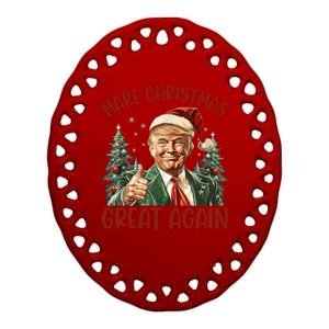 Make Christmas Great Again Donald Trump Funny Holiday Ceramic Oval Ornament