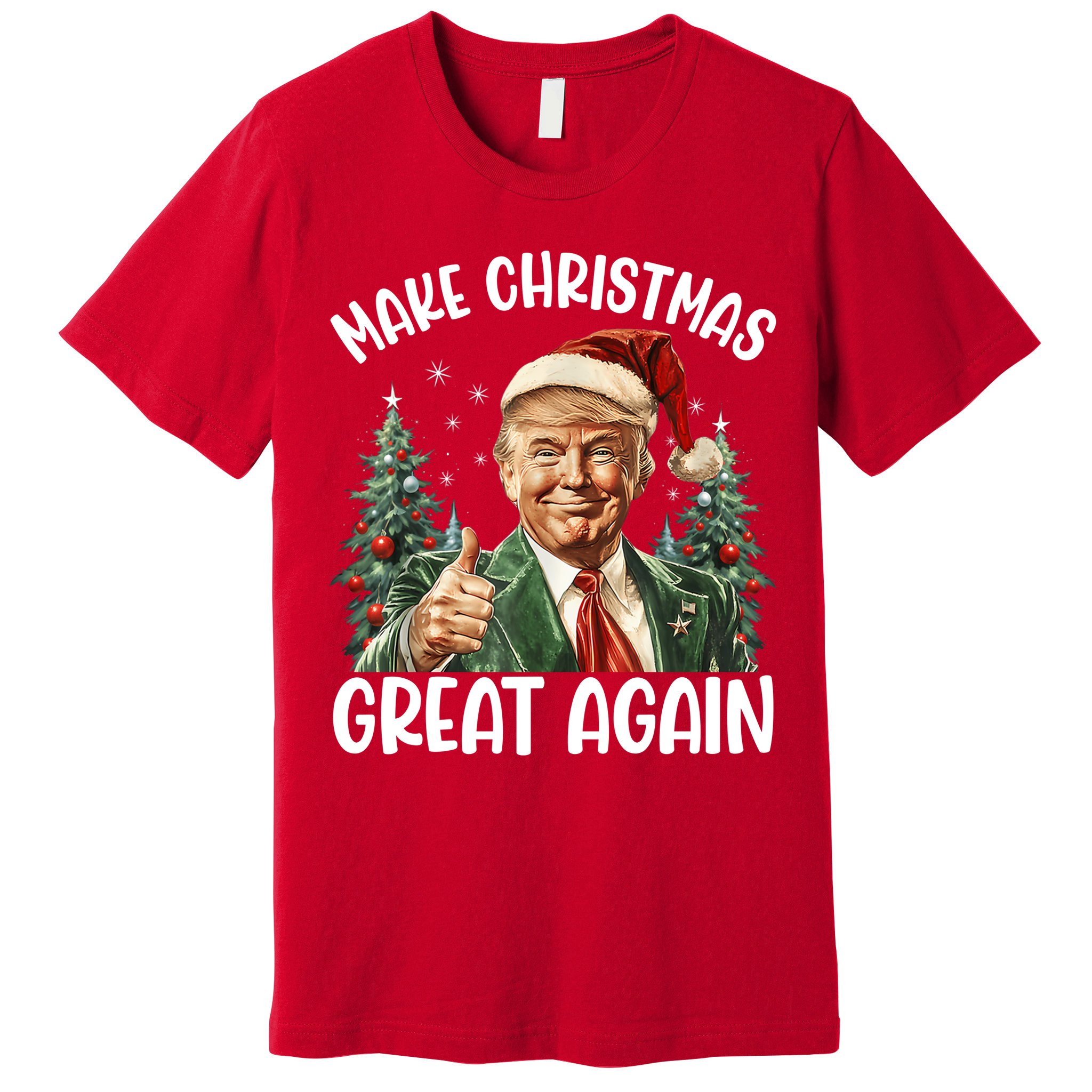 Make Christmas Great Again Donald Trump Funny Holiday Premium T-Shirt