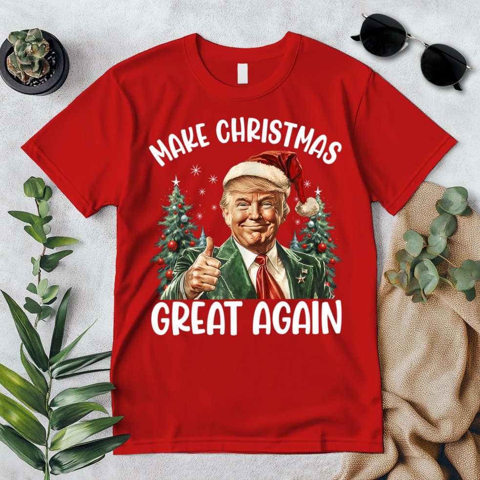 Make Christmas Great Again Donald Trump Funny Holiday Premium T-Shirt
