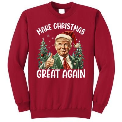 Make Christmas Great Again Donald Trump Funny Holiday Tall Sweatshirt