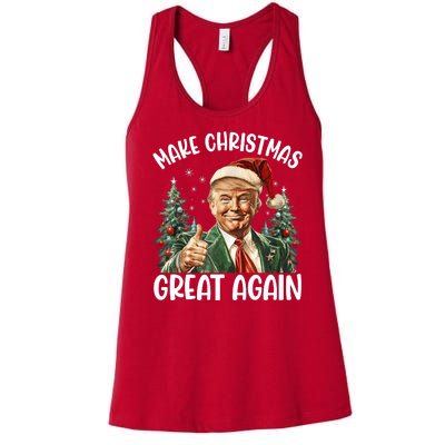 Make Christmas Great Again Donald Trump Funny Holiday Women's Racerback Tank