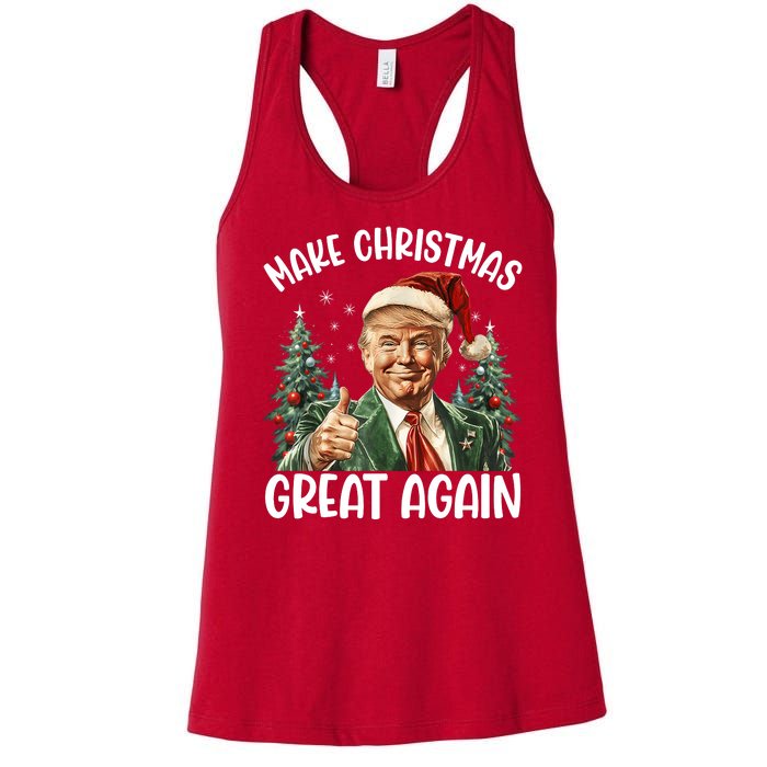 Make Christmas Great Again Donald Trump Funny Holiday Women's Racerback Tank