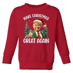 Make Christmas Great Again Donald Trump Funny Holiday Toddler Sweatshirt