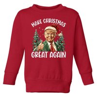 Make Christmas Great Again Donald Trump Funny Holiday Toddler Sweatshirt