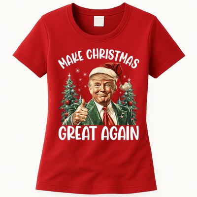 Make Christmas Great Again Donald Trump Funny Holiday Womens T-Shirt