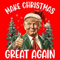 Make Christmas Great Again Donald Trump Funny Holiday Kids Sweatshirt