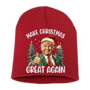 Make Christmas Great Again Donald Trump Funny Holiday Short Acrylic Beanie