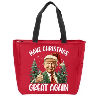 Make Christmas Great Again Donald Trump Funny Holiday Zip Tote Bag