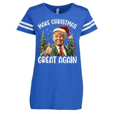 Make Christmas Great Again Donald Trump Funny Holiday Enza Ladies Jersey Football T-Shirt