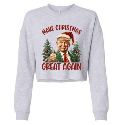 Make Christmas Great Again Donald Trump Funny Holiday Cropped Pullover Crew