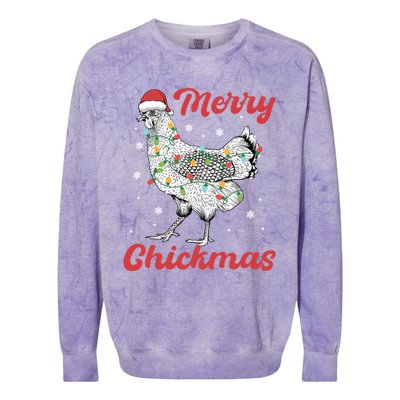 Merry Chickmas Gift Colorblast Crewneck Sweatshirt