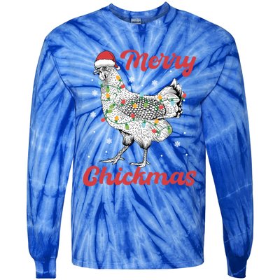 Merry Chickmas Gift Tie-Dye Long Sleeve Shirt