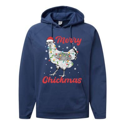 Merry Chickmas Gift Performance Fleece Hoodie