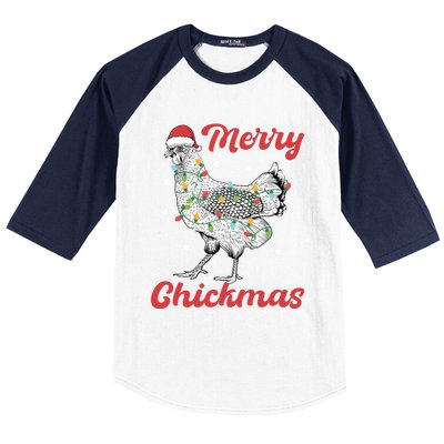 Merry Chickmas Gift Baseball Sleeve Shirt