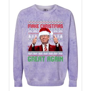 Make Christmas Great Again Santa Trump 2024 Ugly Great Gift Colorblast Crewneck Sweatshirt