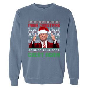 Make Christmas Great Again Santa Trump 2024 Ugly Great Gift Garment-Dyed Sweatshirt