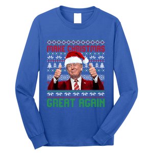 Make Christmas Great Again Santa Trump 2024 Ugly Great Gift Long Sleeve Shirt