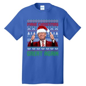 Make Christmas Great Again Santa Trump 2024 Ugly Great Gift Tall T-Shirt