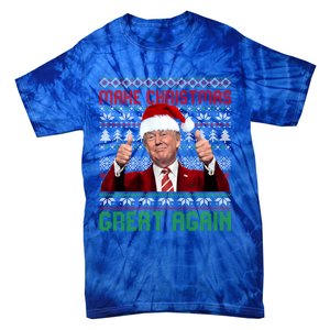 Make Christmas Great Again Santa Trump 2024 Ugly Great Gift Tie-Dye T-Shirt