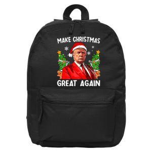 Make Christmas Great Again Santa Trump 2024 16 in Basic Backpack