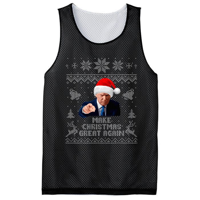 Make Christmas Great Again Donald Trump Holiday Mesh Reversible Basketball Jersey Tank