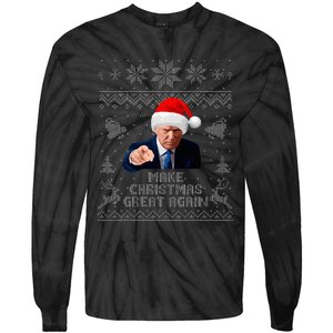 Make Christmas Great Again Donald Trump Holiday Tie-Dye Long Sleeve Shirt