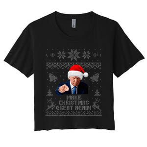 Make Christmas Great Again Donald Trump Holiday Women's Crop Top Tee