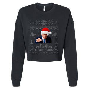 Make Christmas Great Again Donald Trump Holiday Cropped Pullover Crew